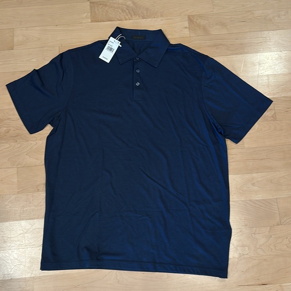 Saks Fifth Avenue Polo Shirt in Navy Blue - Picture 2 of 4